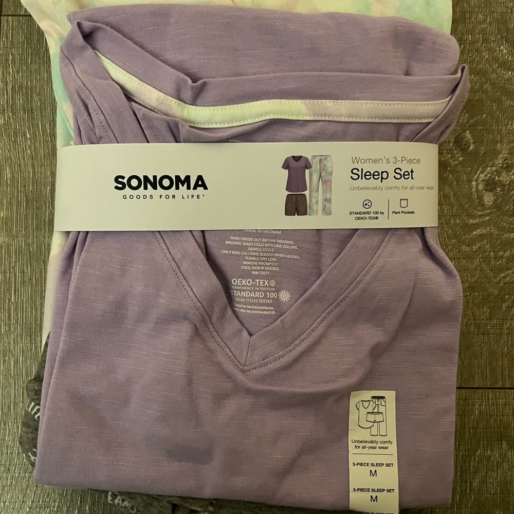 Sonoma Purple Pajama Set Soft Sleepwear